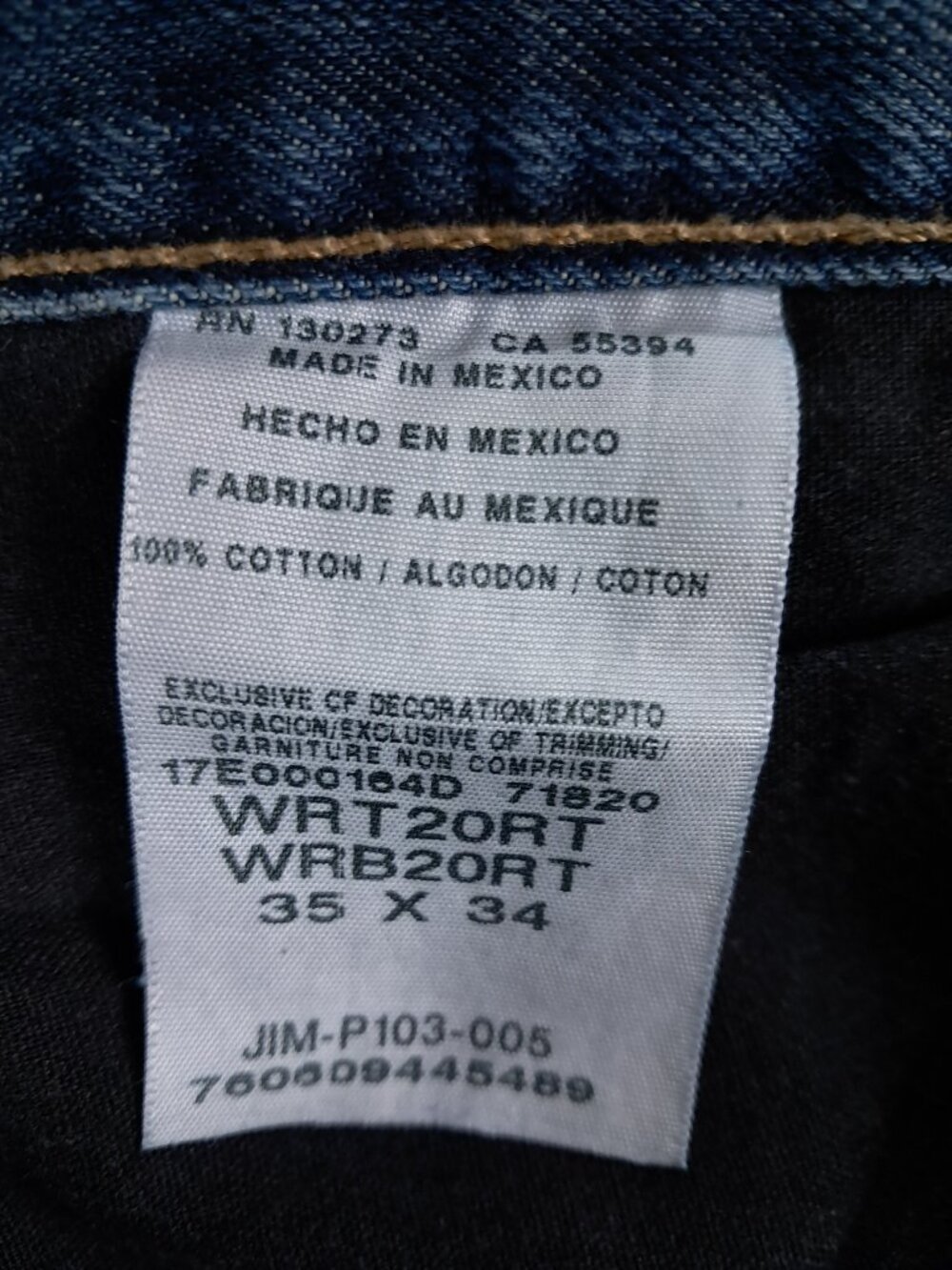 Wrangler Retro Jean Men 35x34 Relaxed Boot Cut Blue Denim 100% Cotton WRT20RT - Picture 10 of 11